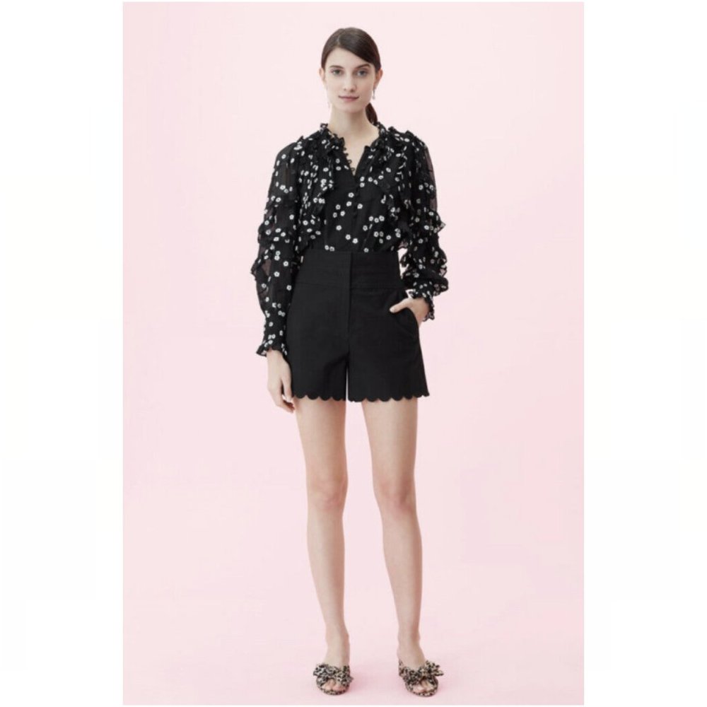 Rebecca Taylor Alessandra Embroidered Ruffle Top - Picture 13 of 14